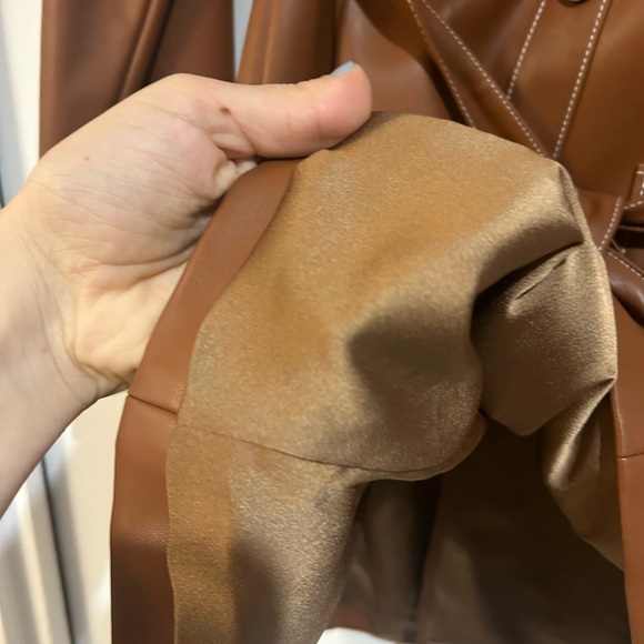 STAUD Oz Faux Leather Belted Dress Size Large - Picture 13 of 16